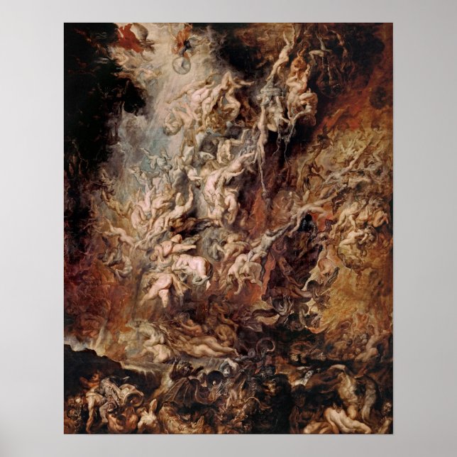 Peter Paul Rubens - Fall des Verdammten (1620) Poster (Vorne)