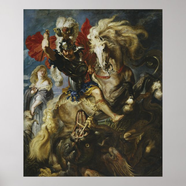 Peter Paul Rubens | St George Battles the Dragon Poster (Vorne)