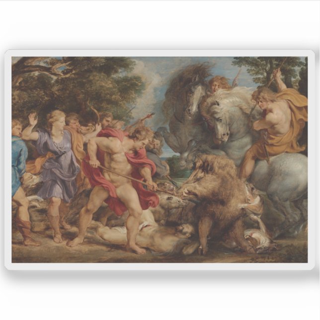 Peter Paul Rubens - The Calydonian Boar Hunt Aufkleber (Vorderseite)