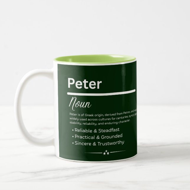 Peter Personalized Name Zweifarbige Tasse (Links)