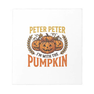 Peter Peter Kürbis Vintage Halloween-Shirt-Design Notizblock