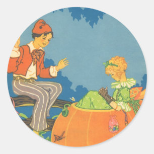 Peter Peter Kürbisfresser, Vintage Kinderreim Runder Aufkleber
