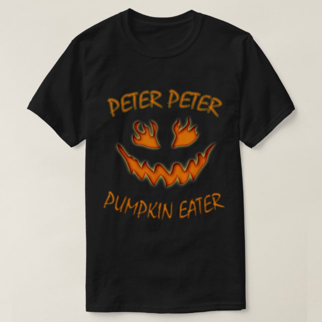 Peter Peter Pumpkin Eater Halloween Paare Costum T-Shirt (Design vorne)