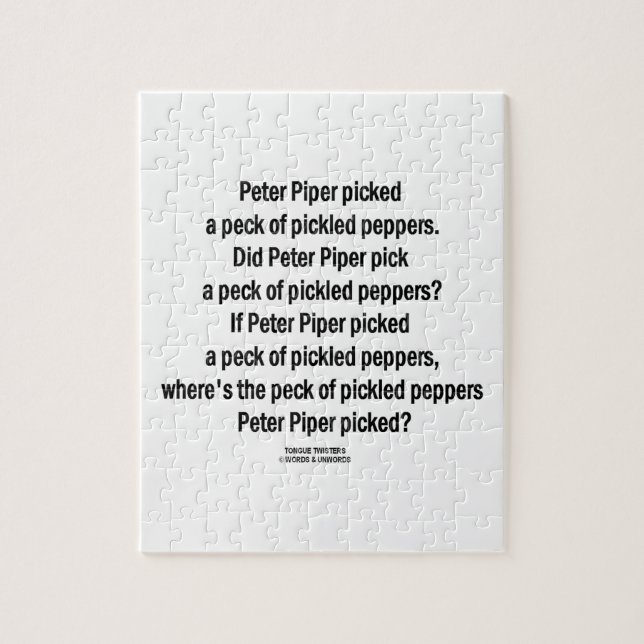 Peter Pfeifer ausgewählter Peck in Essig Puzzle (Vertikal)