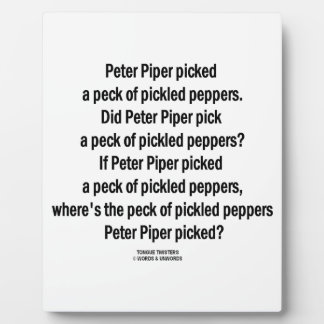 Peter Piper pickte Peck von gepflückten Paprikasch Fotoplatte