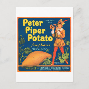Peter Piper Potato Extravagante Süßigkeiten Vintag Postkarte