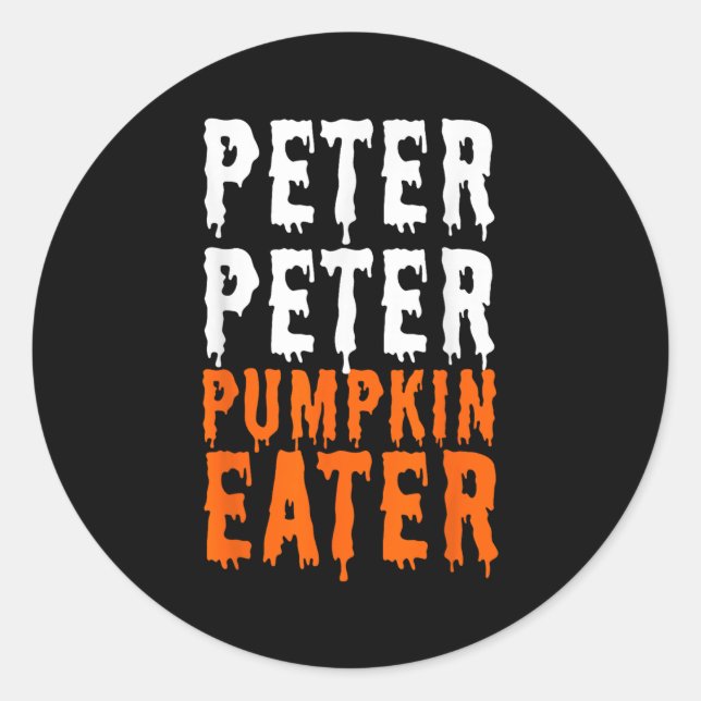 Peter Pumpkin Eater Halloween Costume Couple Men Runder Aufkleber (Vorderseite)