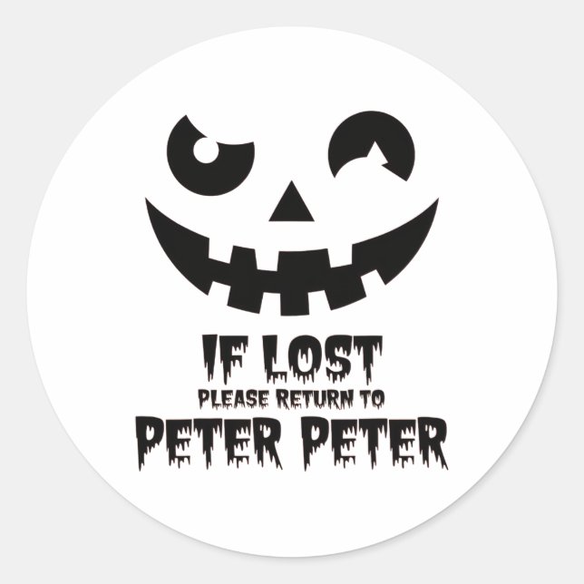 Peter Pumpkin Eater Halloween Paare Kostüm Runder Aufkleber (Vorderseite)