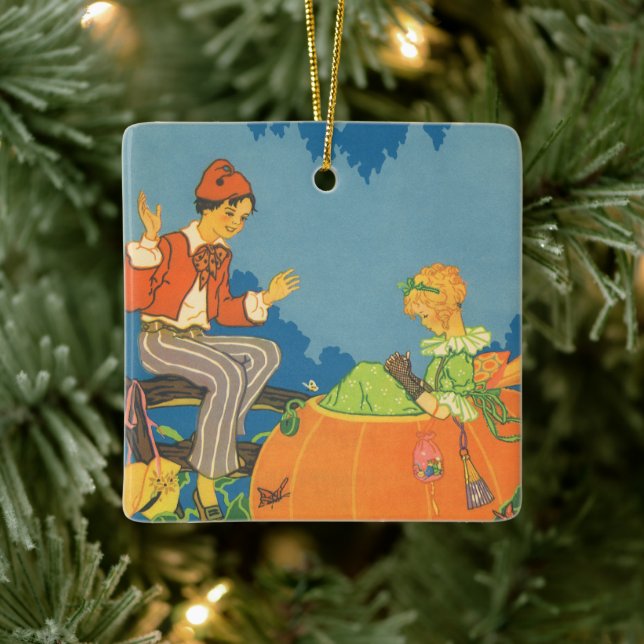 Peter Pumpkin Eater, Vintages Kinderzimmer Rhyme Keramikornament (Baum)