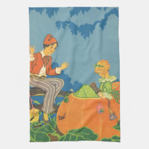 Peter Pumpkin Eater, Vintages Kinderzimmer Rhyme Küchentuch