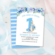 Peter Rabbit 1. Birthday Blue Floral