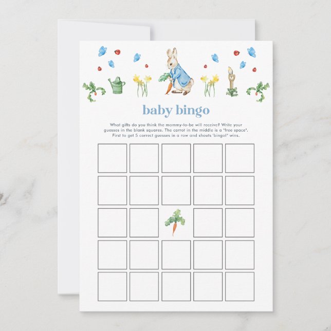 Peter Rabbit Baby Bingo Baby Showspiel (Vorderseite)