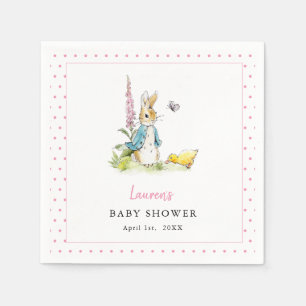 Peter Rabbit Baby Girl Dusche Rosa & weiße Serviet Serviette