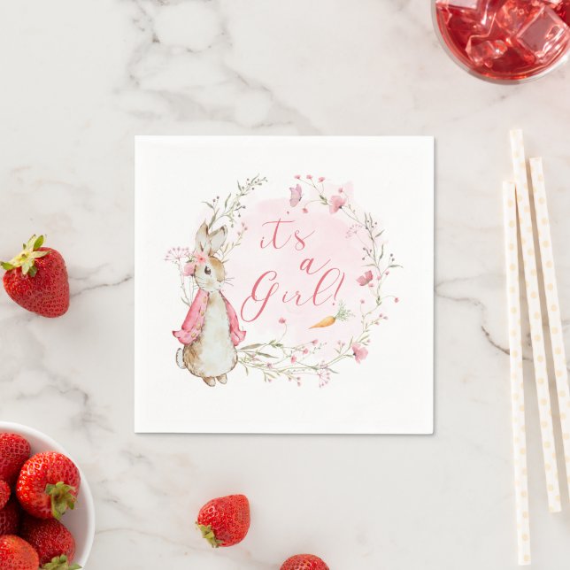 Peter Rabbit Baby Girl Paper Napkins | Economy Serviette (Beispiel)