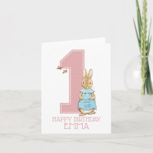 Peter Rabbit   Baby Girl's First Birthday Card Dankeskarte
