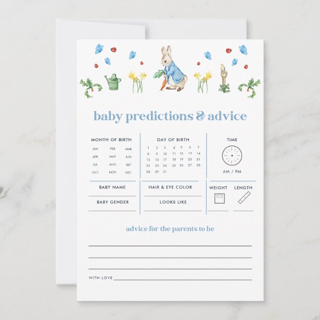 Peter Rabbit Baby Predictions and Advice Game (Vorderseite)