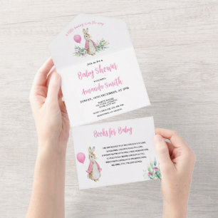 Peter Rabbit Baby Shower All In One Einladung