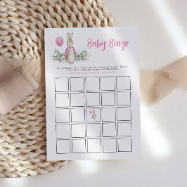 Peter Rabbit Baby Shower Bingo Game Card Begleitkarte