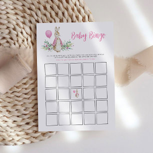 Peter Rabbit Baby Shower Bingo Game Card Begleitkarte