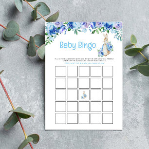 Peter Rabbit Baby Shower Bingo Game Card Begleitkarte