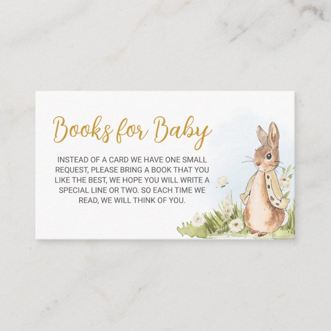 Peter Rabbit Baby Shower Books für Baby Begleitkarte (Vorderseite)