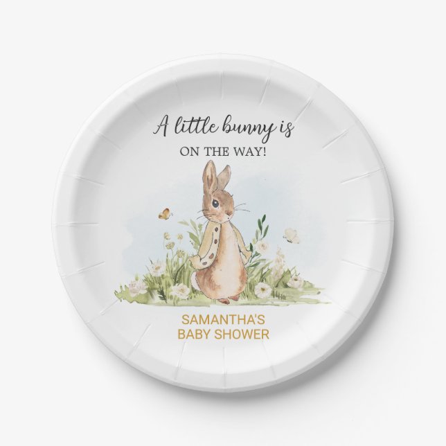Peter Rabbit Baby Shower Pappteller (Vorderseite)