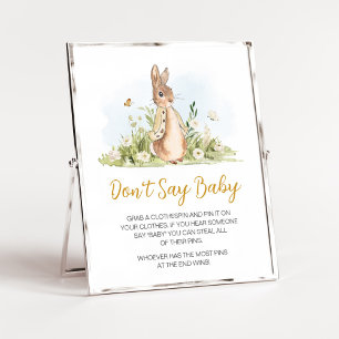 Peter Rabbit Baby Shower Say Baby nicht Poster