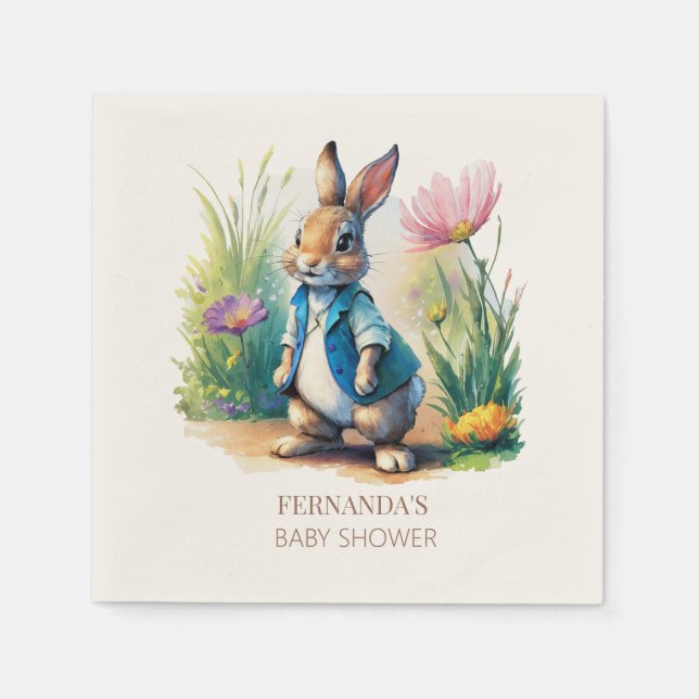PETER RABBIT BABY SHOWER SERVIETTE (Vorderseite)