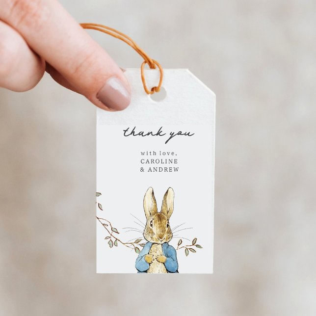 Peter Rabbit Baby Shower Vielen Dank für Ihre Gesc Geschenkanhänger (Von Creator hochgeladen)