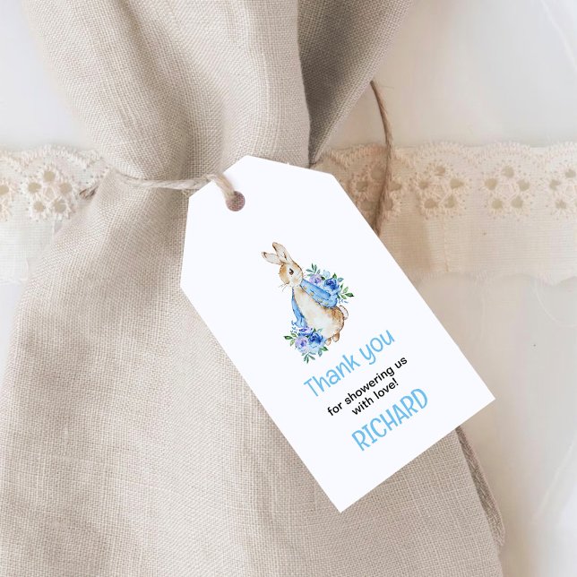 Peter Rabbit Baby Shower Vielen Dank Geschenkanhänger (Von Creator hochgeladen)