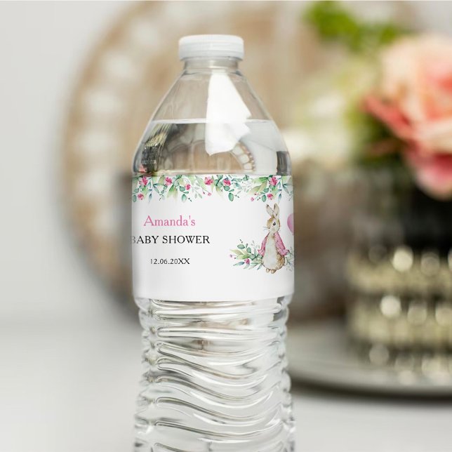 Peter Rabbit Baby Shower Wasserflaschenetikett (Von Creator hochgeladen)