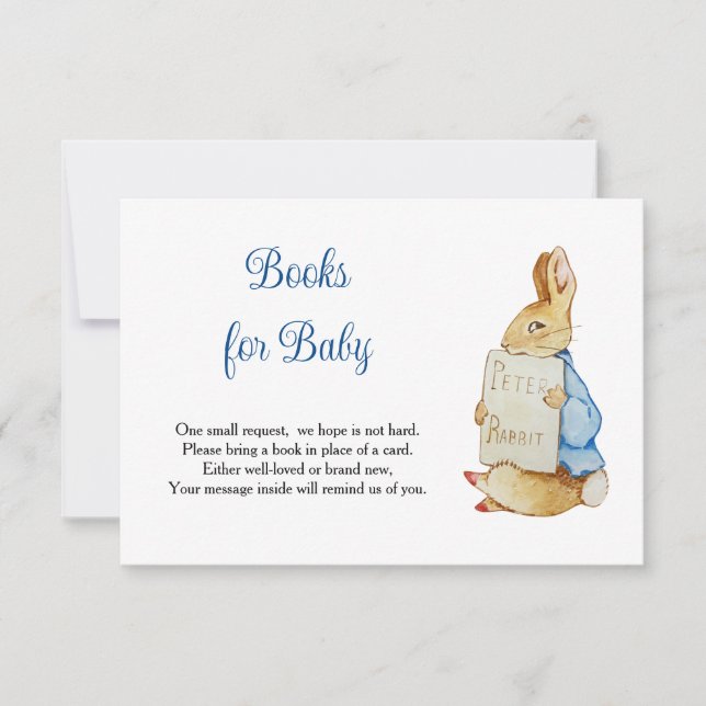Peter Rabbit Babydusche Bücher für Baby RSVP Karte (Vorderseite)