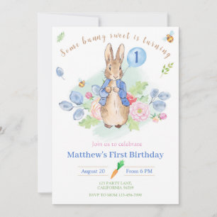 Peter Rabbit Birthday Einladung Bunny 1. Einladung