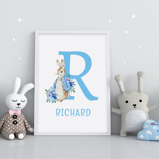 Peter Rabbit Blue Baby Name Poster (Von Creator hochgeladen)