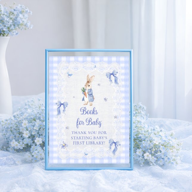 Peter Rabbit Blue Bow Baby Shower Books for Baby Poster (Von Creator hochgeladen)