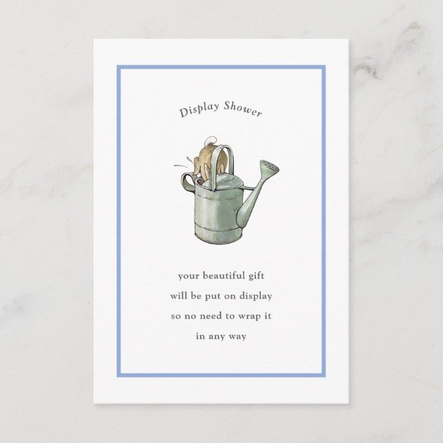 Peter Rabbit Blue Vintag Display Dusche Begleitkarte (Vorderseite)