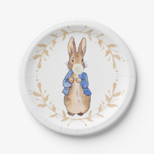 Peter Rabbit blühendes weißes Gum Pappteller