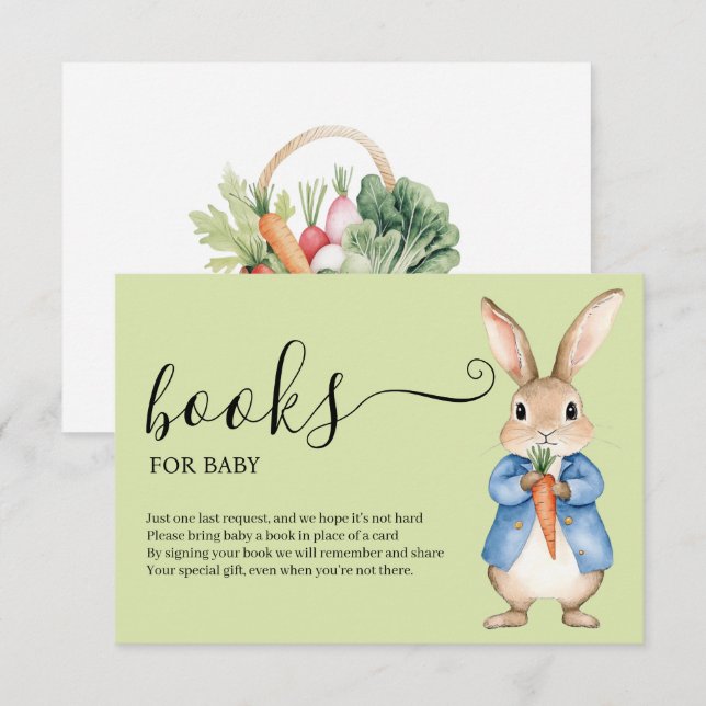 Peter Rabbit Boy Babydusche Bücher für Baby Begleitkarte (Vorne/Hinten)