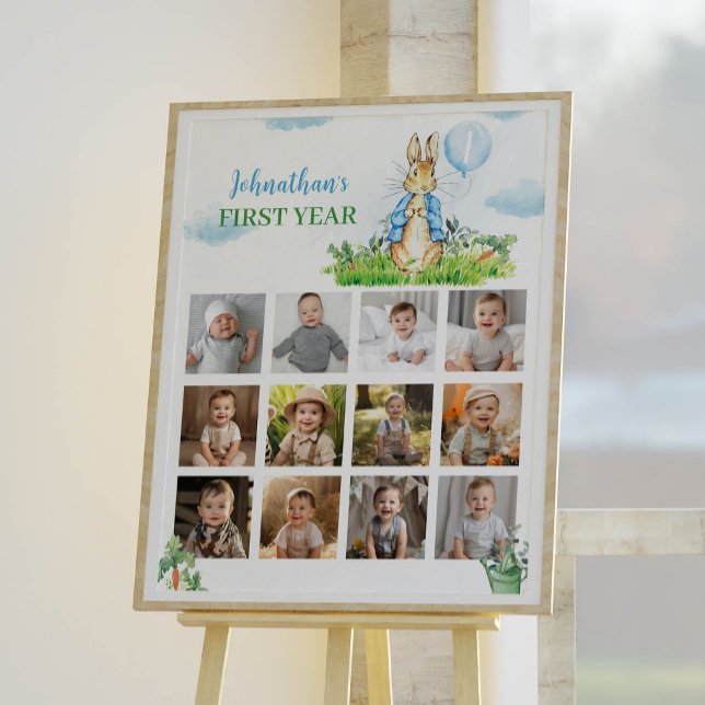 Peter Rabbit Boy Birthday Foto Milestone Zeichen Poster (Von Creator hochgeladen)