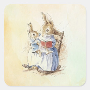 Peter Rabbit (Buch) Quadratischer Aufkleber