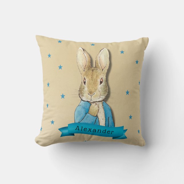Peter Rabbit Carrots and Stars Boy Custom Kissen (Vorderseite)