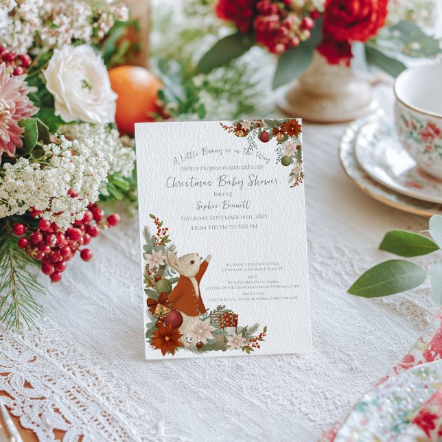 Peter Rabbit Christmas Baby Shower Einladung (Von Creator hochgeladen)
