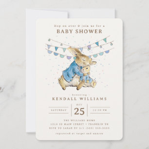 Peter Rabbit Confetti Boy Baby Shower Einladung