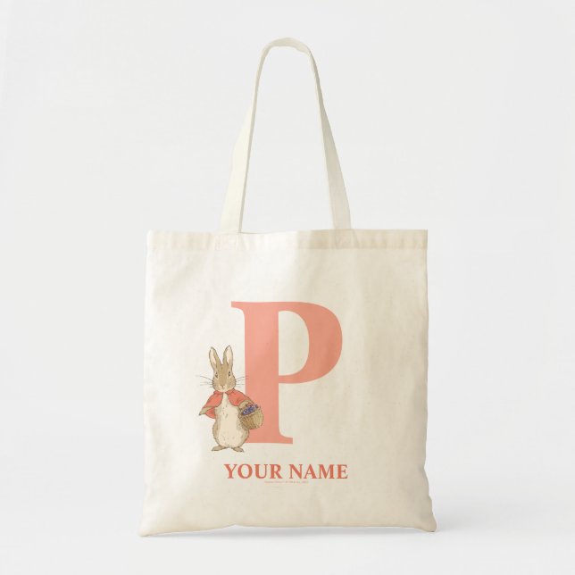 Peter Rabbit | Custom Flopsy - Letter P Tote Bag Tragetasche (Vorne)