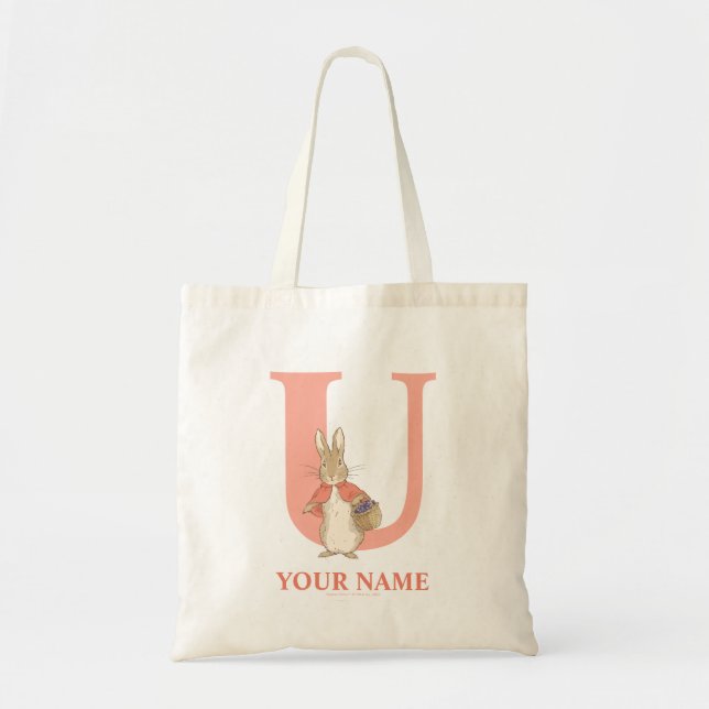 Peter Rabbit | Custom Flopsy - Letter U Toto Bag Tragetasche (Vorne)