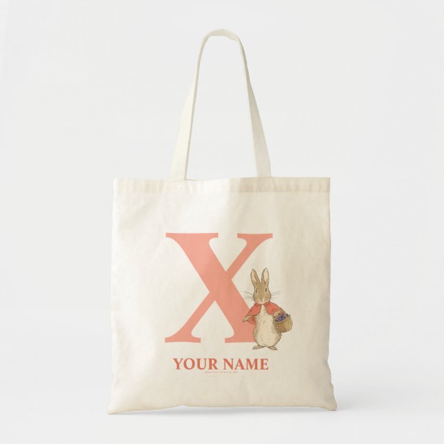Peter Rabbit | Custom Flopsy - Letter X Toto Bag Tragetasche (Vorne)