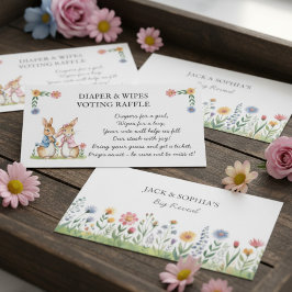 Peter Rabbit Diaper and Wipes Raffle Guessing Game Begleitkarte