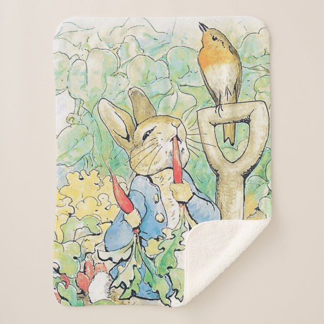 "Peter Rabbit Eats a Carrot" von Beatrix Potter Sherpadecke (Vorderseite)