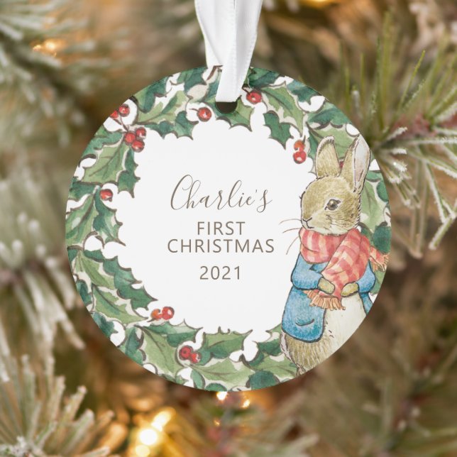 Peter Rabbit | Erste Weihnachten des Kindes mit Fo Ornament (Baum)