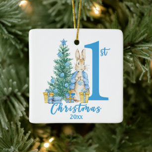 Peter Rabbit Erster Blauer Weihnachtsfeiertag Keramikornament